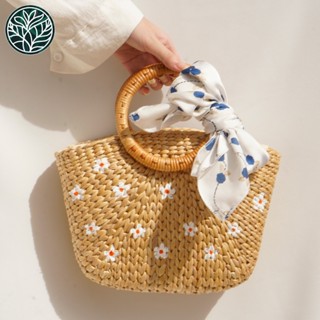 Túi cói Xách Nữ Khăn nơ dịu dàng Kiểu Dáng Thời Trang Chất Lượng Tiêu Chuẩn Xuất Khẩu, giá tại xưởng