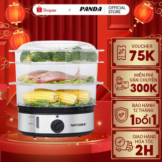 Nồi hấp thông tầng natoshi ns-09 3 tầng làm chín bằng hơi nước- nồi hấp điện thông minh dung tích 9l- bảo hành 12 tháng