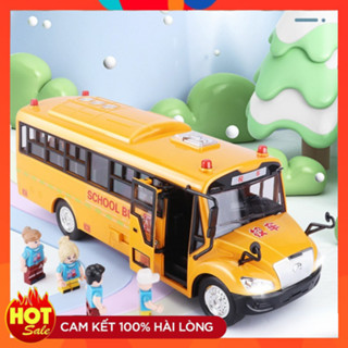  Mô hình  đồ chơi ô tô xe buýt School Bus có thể mở các cửa có đèn âm thanh sắc nét đồ chơi trẻ em 