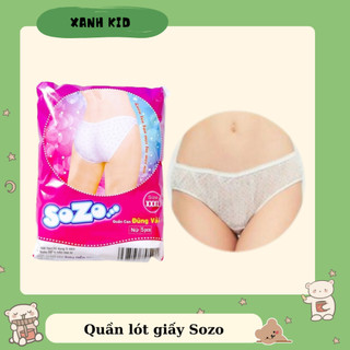 Quần lót giấy cotton dùng 1 lần đáy quần 2 lớp sozo tím ,dùng khi đi du lịch, mẹ bầu đi sinh