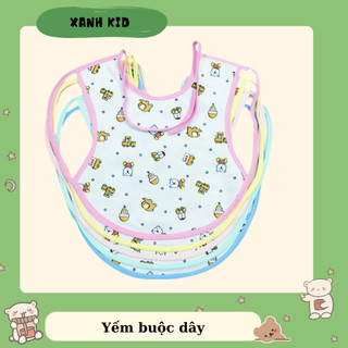 Combo 10 Yếm buộc dây cho bé ăn dặm yếm dãi có dây đeo tay cho bé