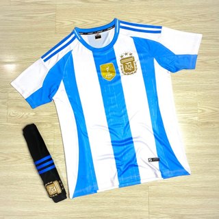 Quần áo bóng đá tuyển Argentina Logo Thêu 3* , Bộ quần áo đá banh đội tuyển Argentina 3 sao Thun Lạnh Cao Cấp A26