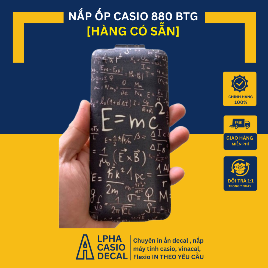Nắp Ốp máy tính casio 880 BTG hình luffy gear 5 và môn học math | Nhận in nắp theo yêu cầu của khách