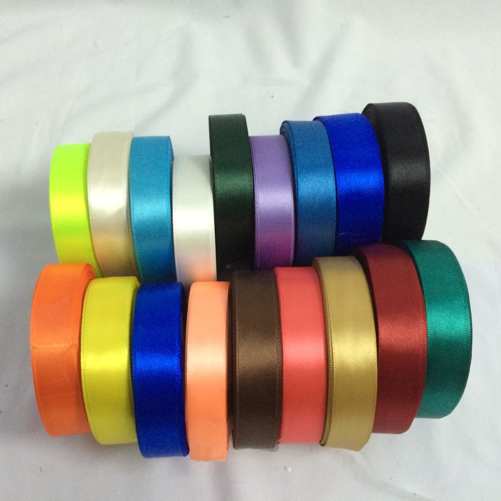 Ruy băng lụa cuộn dài 22m bản rộng 1cm/2cm đa màu sắc