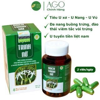 Viên tiêu u nang đa nang buồng trứng, u xơ tử cung, u vú Bạch Trinh Nữ an toàn lành tính [50 viên] AGO