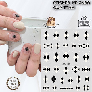 Stick kẻ caro quả trám, đề can kẻ caro nổi 5d