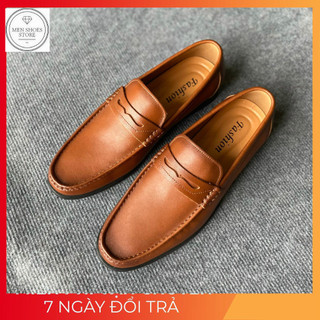 Giày lười nam da bò thật 100% phong cách trẻ trung, đế cao su tự nhiên cực kỳ bền bỉ ẢNH THẬT