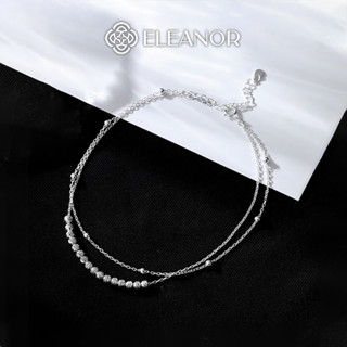 Lắc chân nữ layer bạc 925 Eleanor Accessories phối bi tròn phụ kiện trang sức vòng chân 5945