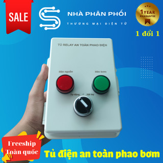 Tủ điều khiển bơm nước an toàn 12V cấp phao điện téc nước. STC-A02. Rơ le an toàn phao điện