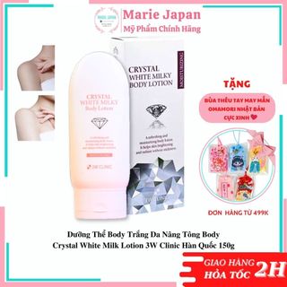 Dưỡng Thể Body Trắng Da Nâng Tông Body Crystal White Milk Lotion 3W Clinic Hàn Quốc 150g