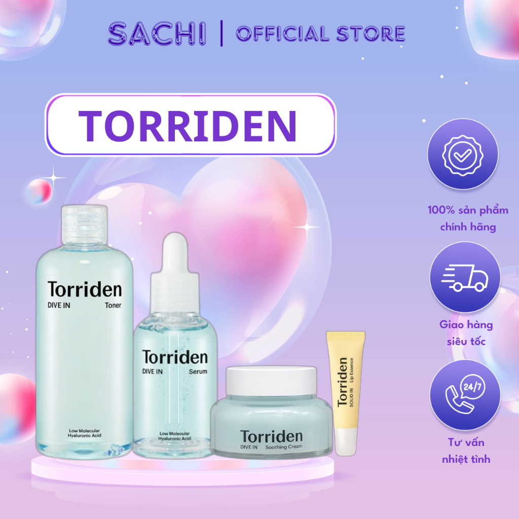 Serum DIVE IN TORRIDEN chứa axit hyaluronic phân tử thấp giúp giữ ẩm sáng bóng da giữ ẩm sâu bên trong 50ml 50ml+50ml