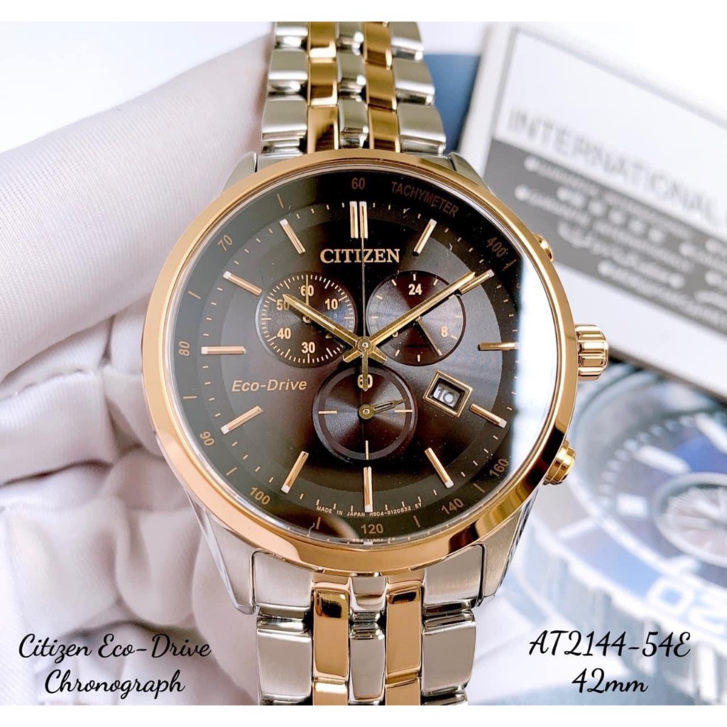 Đồng hồ nam chính hãng Citizen Eco-Drive -AT2144-54E - Máy pin năng lượng ánh sáng - Kính Sapphire-Made in Japan