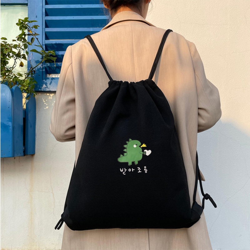 Balo túi rút thời trang nam nữ vải chống thấm nước đựng sách vở đồ dùng phong cách hàn quốc