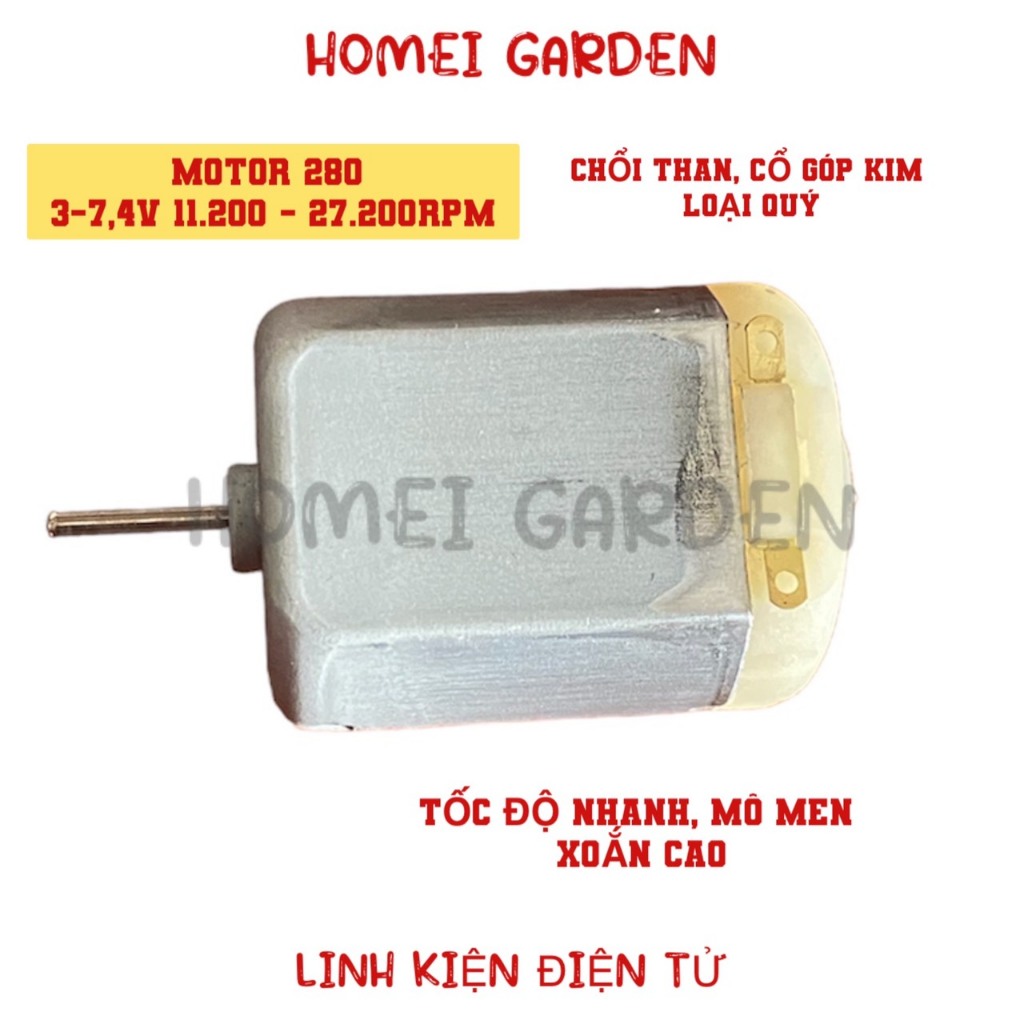 Motor 280 3V - 7,4V tốc độ cao 11200 - 27200 rpm chổi than mô men xoắn cao hàng mới 100% - HM0239