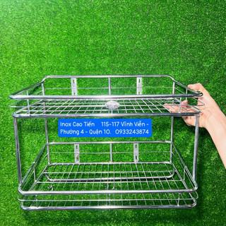 Kệ chén treo tường inox 1 tầng - 2 tầng