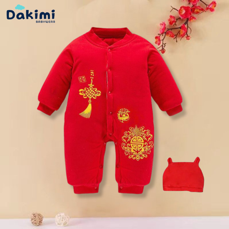 Quần áo trẻ em DAKIMI Chất Nỉ Bông ấm áp, Bộ body cho bé họa tiết đáng yêu, Bodysuit cho bé trai bé gái từ 0-12M