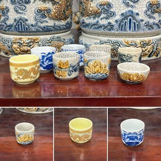 Ly cúng , chung cúng lẻ gốm sứ Bát Tràng