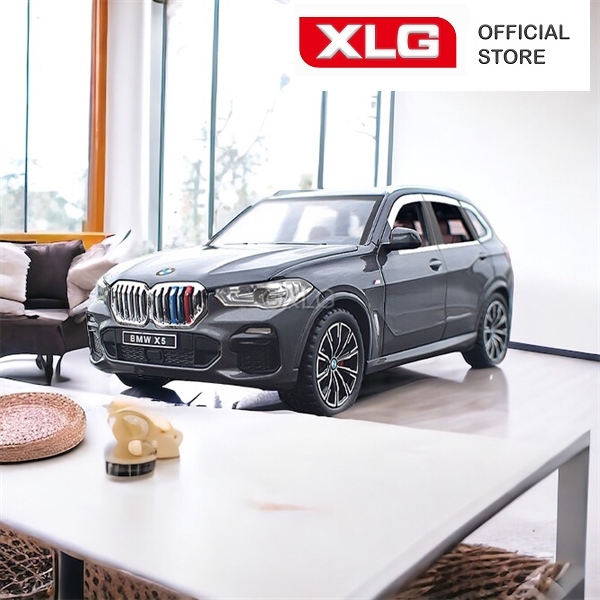 Mô hình xe ô tô BMW X5 1:24 cao cấp bằng hợp kim có đèn âm thanh