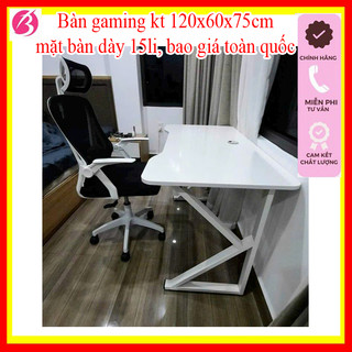 Bàn học làm việc, bàn gaming chân sắt, thiết kế hiện đại, gỗ mdf dày 15 li, chân sắt sơn tĩnh điện kt 120x60x75cm