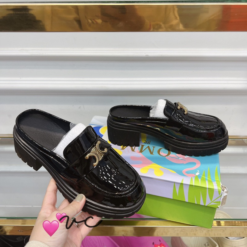 Sục nữ đế dày, chất da bóng nơ tag miu xinh xắn. Hàng quảng châu cao cấp đi bao êm