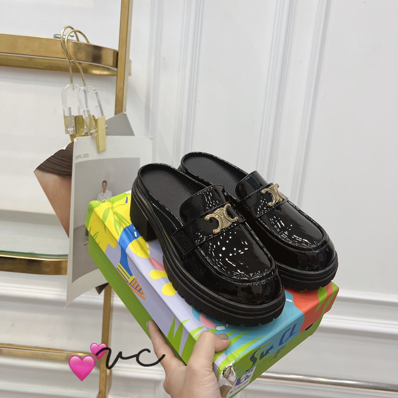 Sục nữ đế dày, chất da bóng nơ tag miu xinh xắn. Hàng quảng châu cao cấp đi bao êm