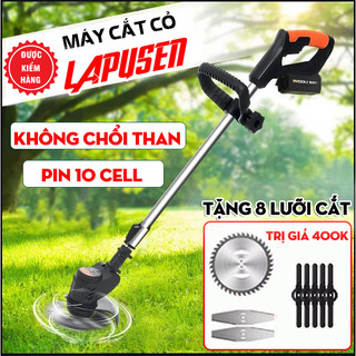 [TẶNG BỘ 8 LƯỠI CẮT] Máy Cắt Cỏ, Tỉa Cành Cầm Tay LAPUSEN - Không Chổi Than - Chân Pin Phổ Thống - Máy Cắt Cỏ Đa Năng