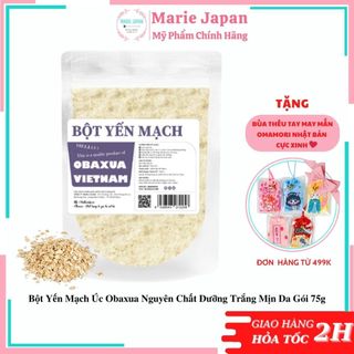 Bột Yến Mạch Úc Obaxua Nguyên Chất Dưỡng Trắng Mịn Da Gói 75g