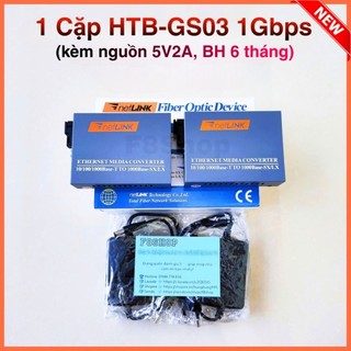 Bộ chuyển đổi quang điện Netlink HTB-GS03-AB 1Gbps converter quang 1 sợi HTB GS03 HTB GS03AB gigabit 1FO chất lượng cao