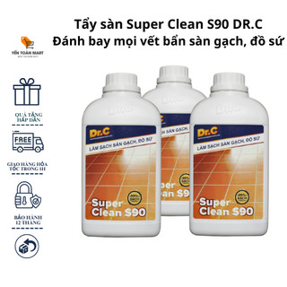 Làm sạch sàn gạch, thiết bị men sứ super clean s90 tẩy xi măng, vôi vữa trên bề mặt sàn gạch