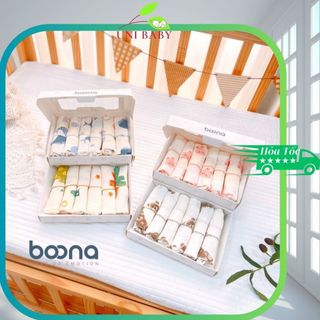 Khăn sữa Muslin Boona Hộp 6 khăn xô sữa muslin 2 lớp cao cấp mềm mịn cho làn da bé shop Uni Baby