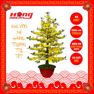 Chậu cây hoa mai giả trang trí tết HM7 cao 165cm
