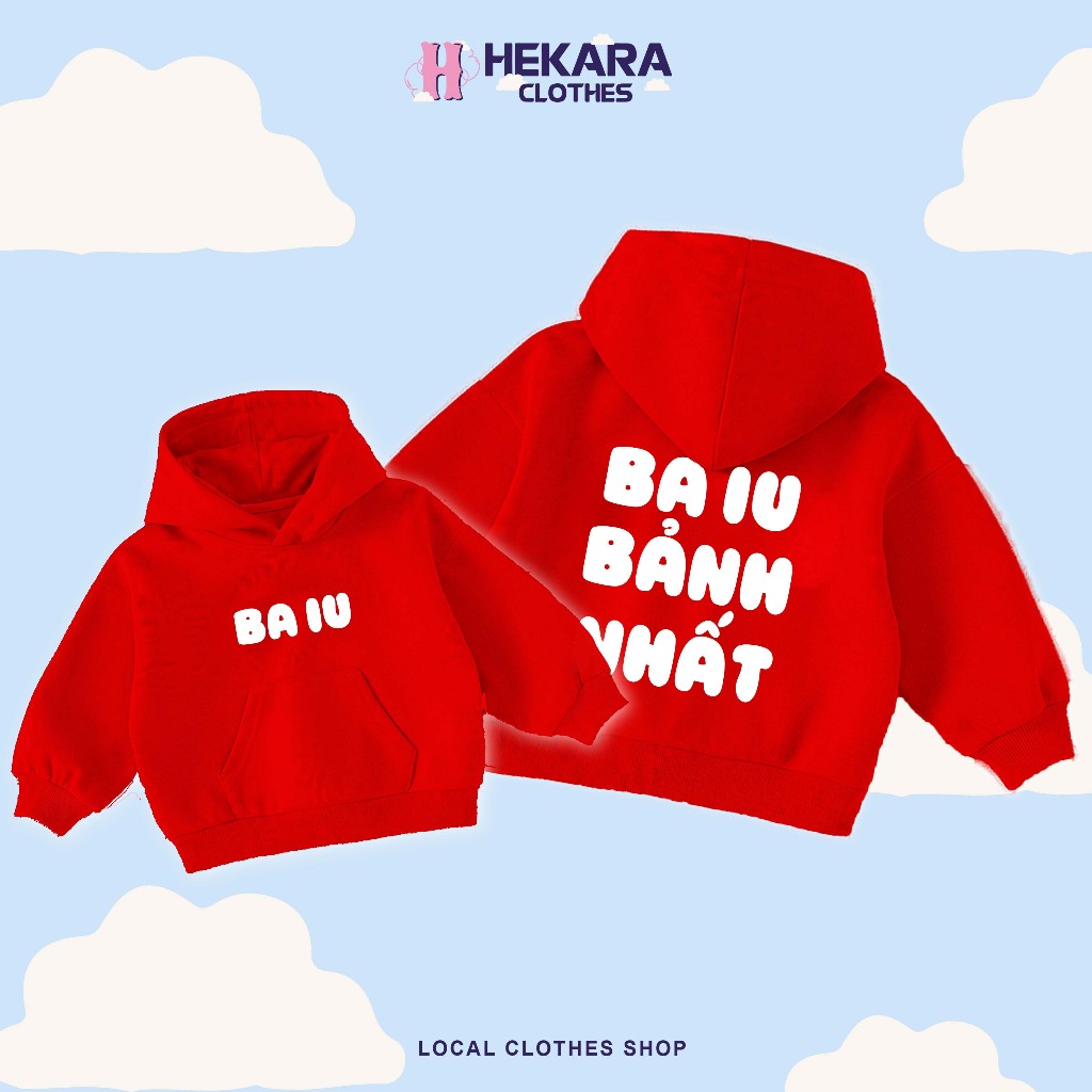 Hoodie trẻ em Ba iu nỉ bông cao cấp_Hekara Clothes