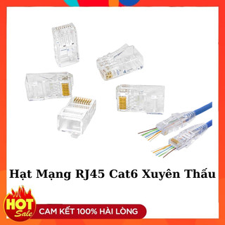 Hạt mạng rj45 cat5/ cat6 xuyên thấu - dùng cho cáp mạng cat5e/ cat6