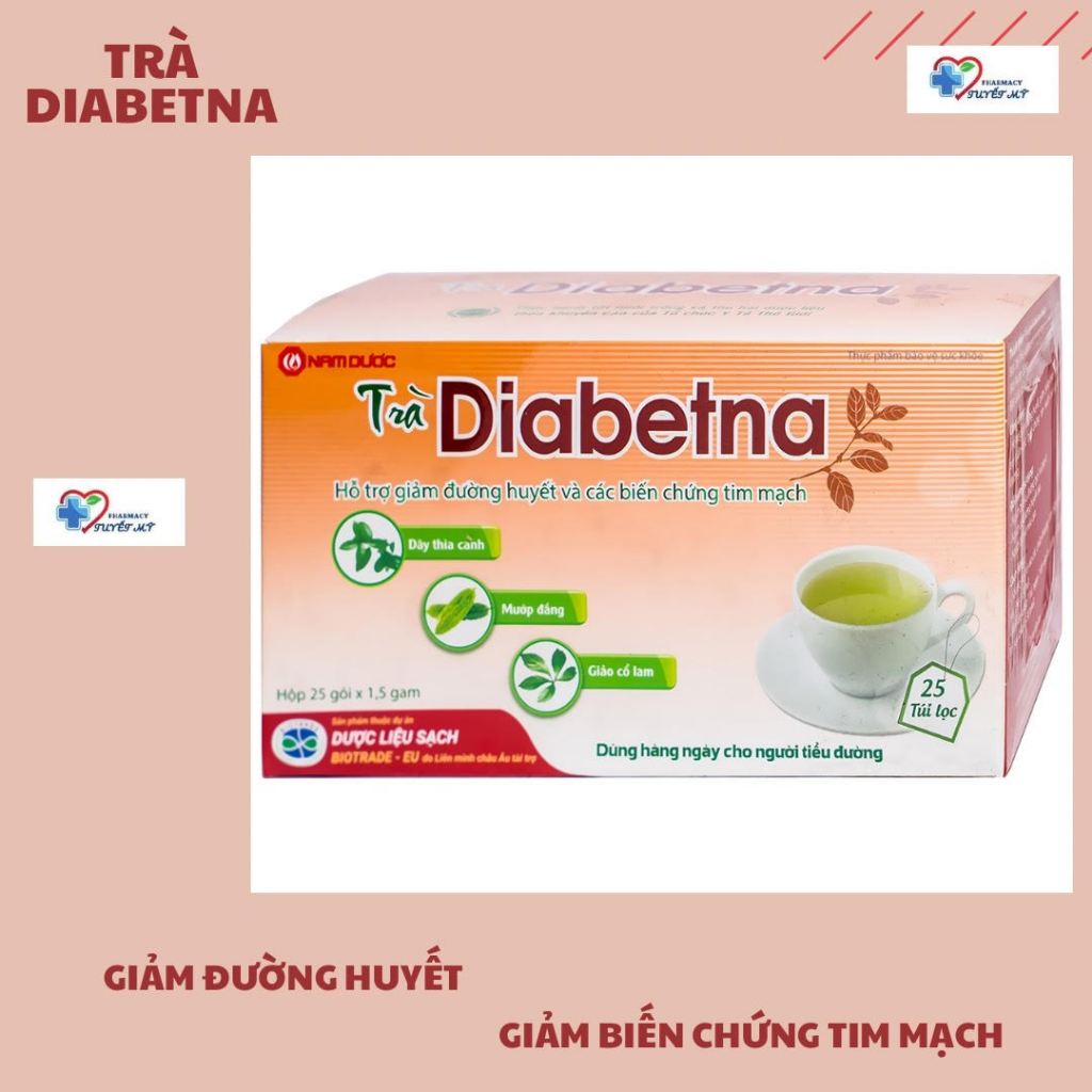 Trà Diabetna giúp Ổn định đường huyết, Ngừa biến chứng tiểu đường hộp 25 gói x 1.5g