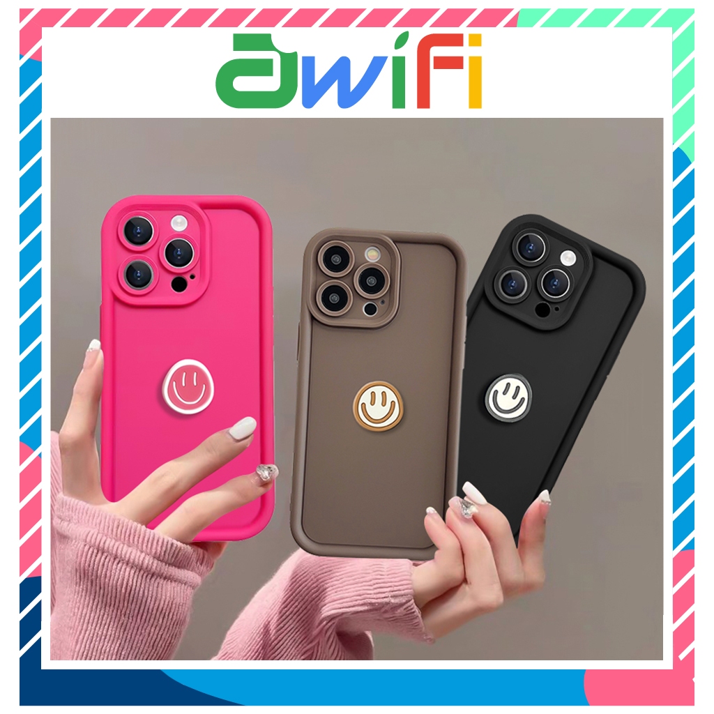Ốp lưng iphone camera viền cao mặt gắn 3D 6/6s/6plus/7/8/plus/x/xs/11/12/13/14/15/pro/max/plus/promax - Awifi Case D1-4