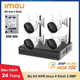 Bộ Camera giám sát Không dây KIT NVR IMOU | Hikvision | Hiviz 2.0mp FHD 1080P - 2.0MP, Kèm HDD (2TB/1TB/500GB/0GB)