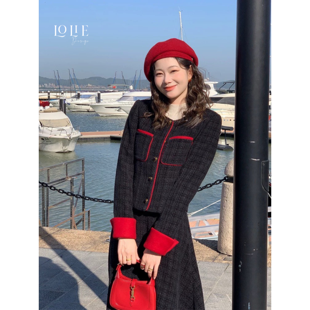 Set đồ dạ nữ mùa đông (gồm áo & chân váy)- S1012 - Design by  LOLIE