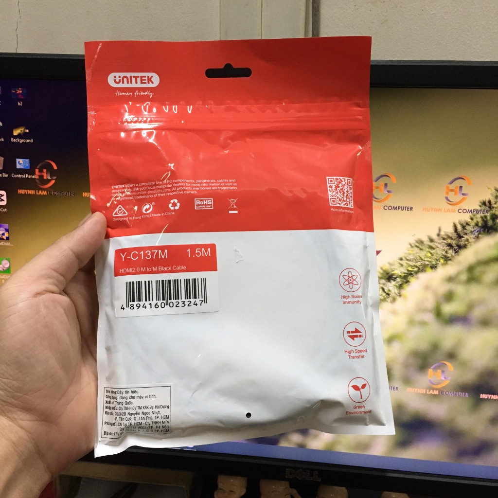 Cáp HDMI 1.5m Unitek Y-C137M v2.0 4K Ultra HD 3D 18Gbps - Chính hãng