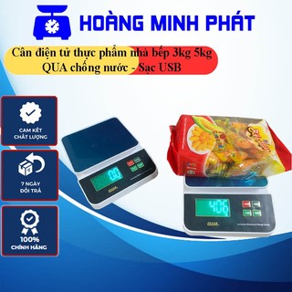Cân tiểu ly điện tử mini nhà bếp chống nước 3kg/0.1g - 5kg/1g qua. sạc usb