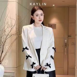 Áo khoác Blazer KAYLIN phối nơ chất vải Tuytsi dầy dặn phong cách sang chảnh N2178