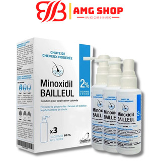 Xịt mọc tóc minoxidil 2% pháp, giảm rụng tóc và kích thích mọc tóc