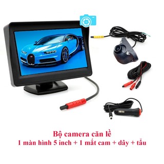 Bộ camera cặp lề không cần khoan gương, màn hình LCD 4.3 inch, 5inch dễ dàng lắp đặt HN04