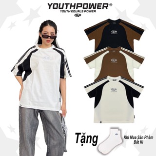 Áo thun nữ form rộng Tee Boxy YouthPower phối màu tay lỡ cổ tròn chất liệu Cotton basic 250gsm Local Brand | Youth Power