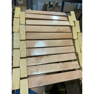 Combo 5 kẹp gỗ vàng đầu kẹp nhựa người lớn, trẻ em - mắc kẹp quần áo bằng gỗ dài 32cm, đầu móc xoay 360