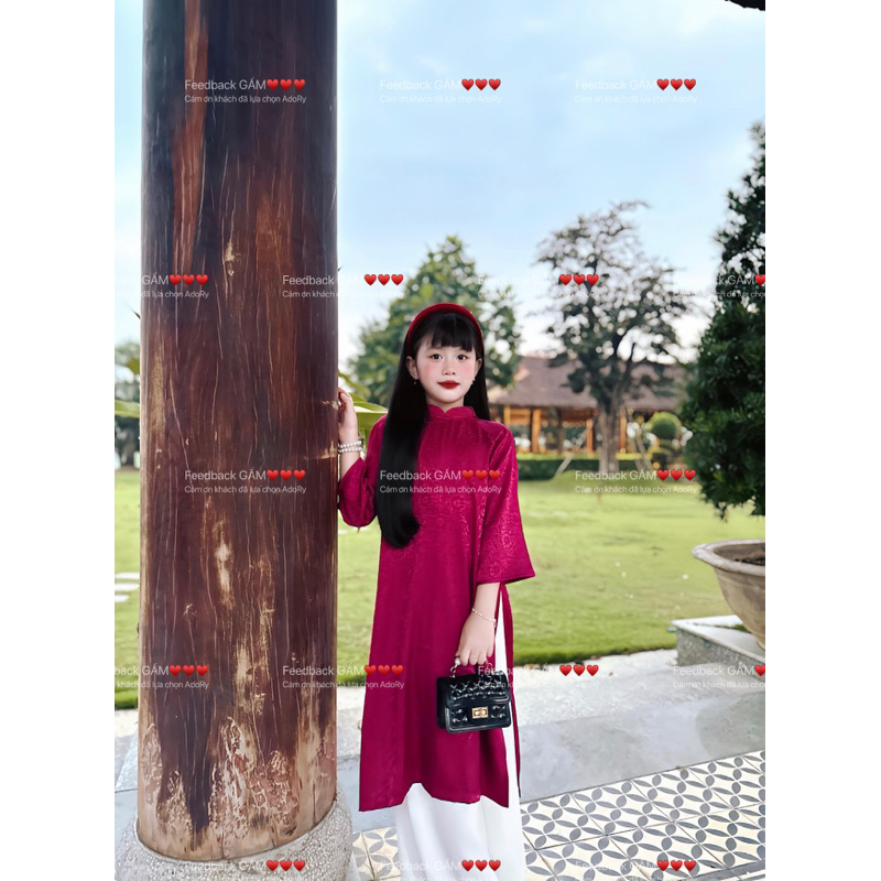 Áo dài gấm chất siêu đẹp cho bé 8-42kg♥️