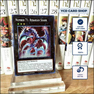 Thẻ bài Yugioh chính hãng Number 71: Rebarian Shark - Super Rare