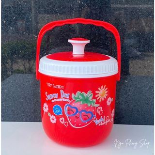 Bình đá 1 Tý Liên. Bình đá quai xách, nắp đậy. Họa tiết siêu dễ thương.