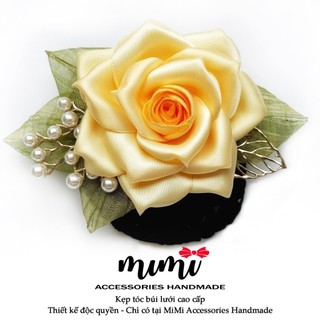 🎀 MiMi Kẹp búi lưới cao cấp 🎀 Kẹp tóc thời trang nữ gắn hoa siêu xinh