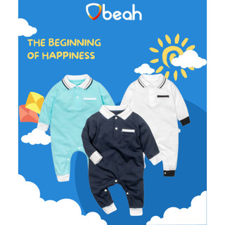 Bộ quần áo liền thân bodysuit polo Obeah chất liệu cotton organic Fullsize cho bé yêu từ 0 đến 24 tháng