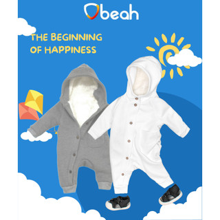 Bộ quần áo liền thân tay bodysuit sơ sinh lót lông cừu Obeah cho bé trai và bé gái fullsize từ 0-24m